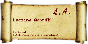 Laczina Ambró névjegykártya